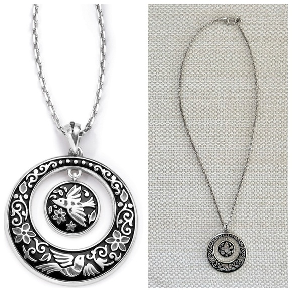 Brighton Jewelry - BRIGHTON Moonlight Garden Pendant Necklace • Silver Black Bird JM3613